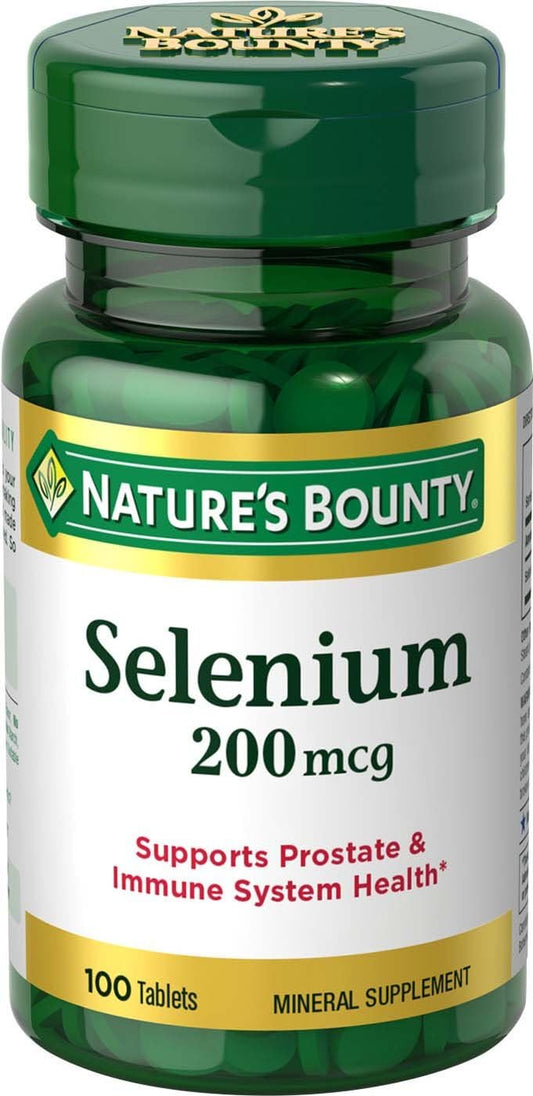 Pack of 3 Nature's Bounty Selenium 200 mcg Tablets for Immune Support - 300 Tablets Total