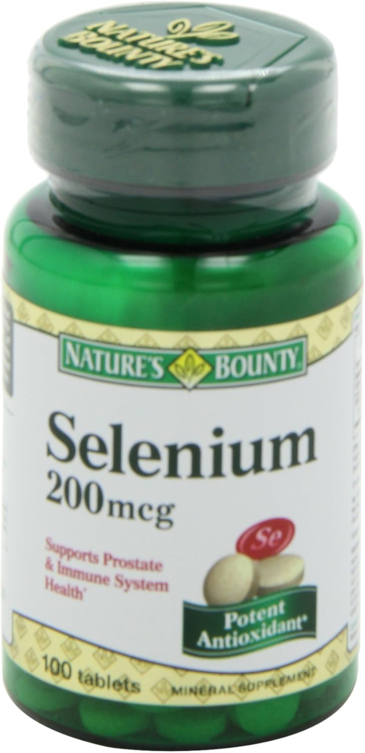 Pack of 3 Nature's Bounty Selenium 200 mcg Tablets for Immune Support - 300 Tablets Total