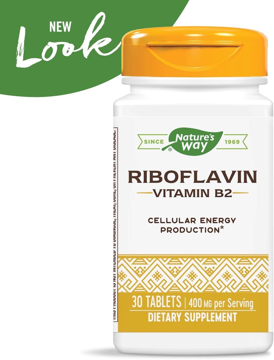 Pack of 3 Nature's Way Riboflavin Vitamin B2, 400 mg per serving