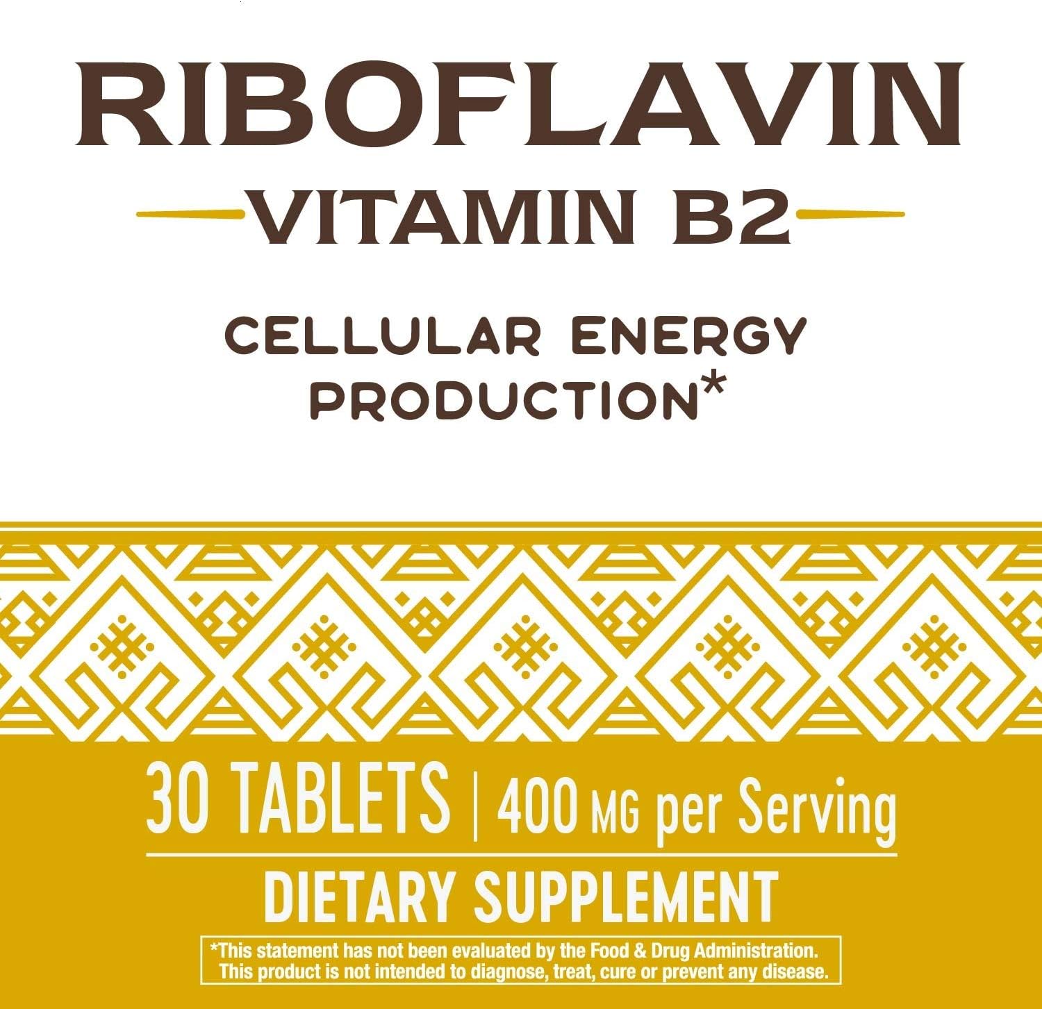 Pack of 3 Nature's Way Riboflavin Vitamin B2, 400 mg per serving