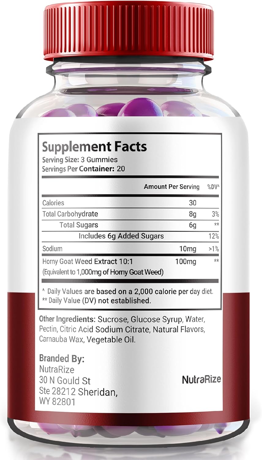 Pack of 3 NutraRize Alpha Drive RX Gummies for Men - Daily Supplement for Peak Performance and Well-Being - 180 Gummies