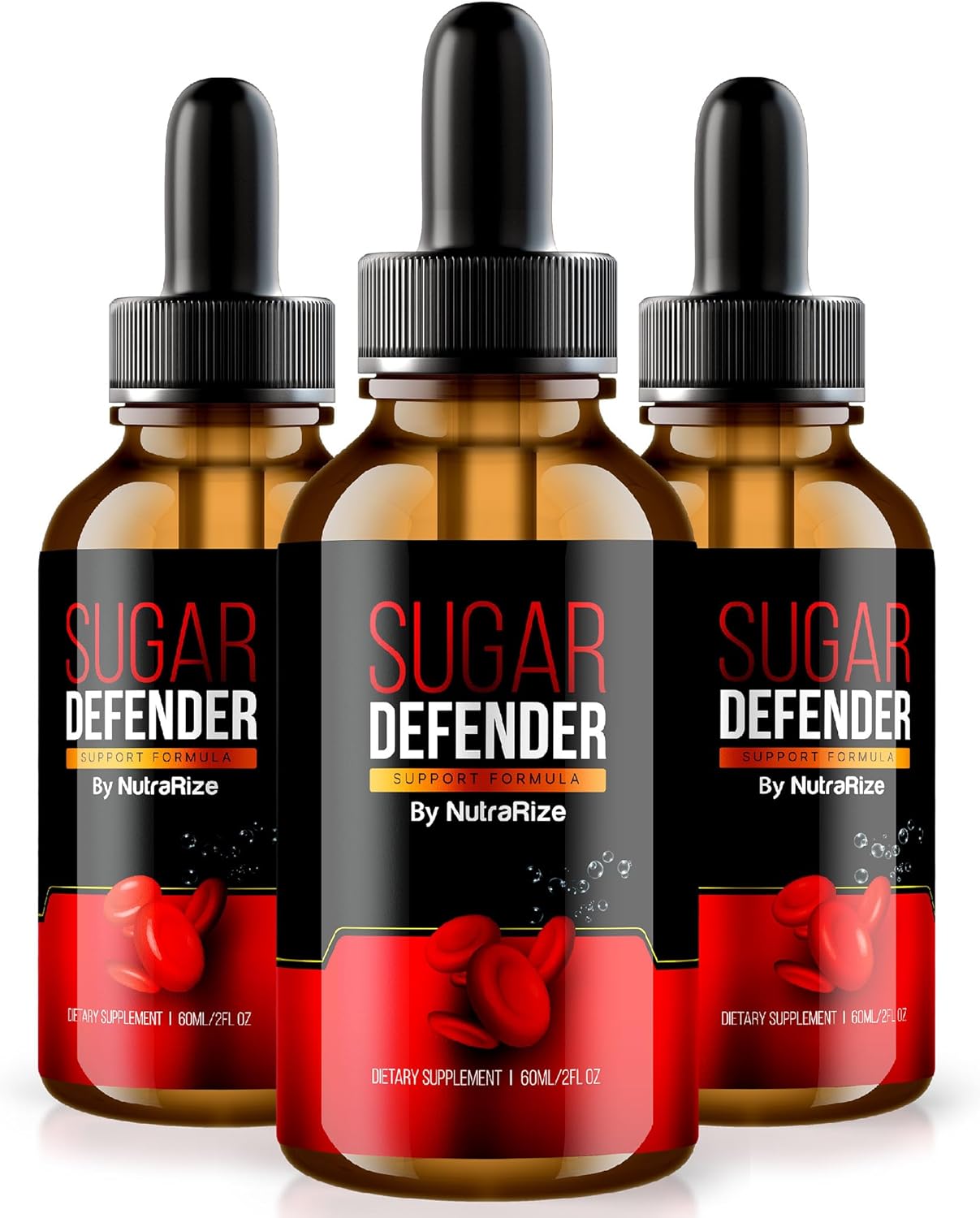Pack of 3 NutraRize Sugar Defender Drops for Advanced Balance Support - Official Supplement with Maximum Strength Formula - 90 Servings