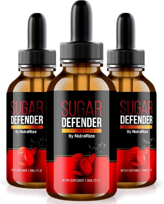 Pack of 3 NutraRize Sugar Defender Drops for Advanced Balance Support - Official Supplement with Maximum Strength Formula - 90 Servings
