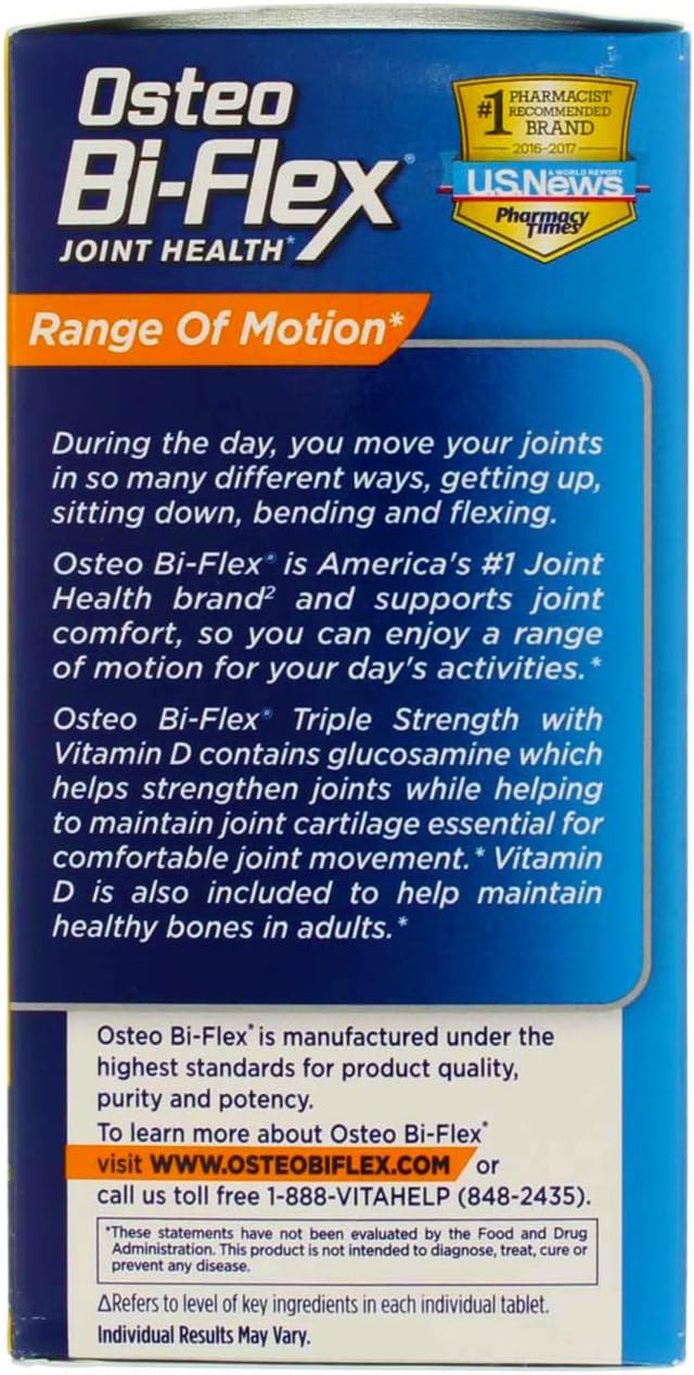 Pack of 3 Osteo Bi-Flex Triple Strength Coated Tablets with Vitamin D - 80 ea