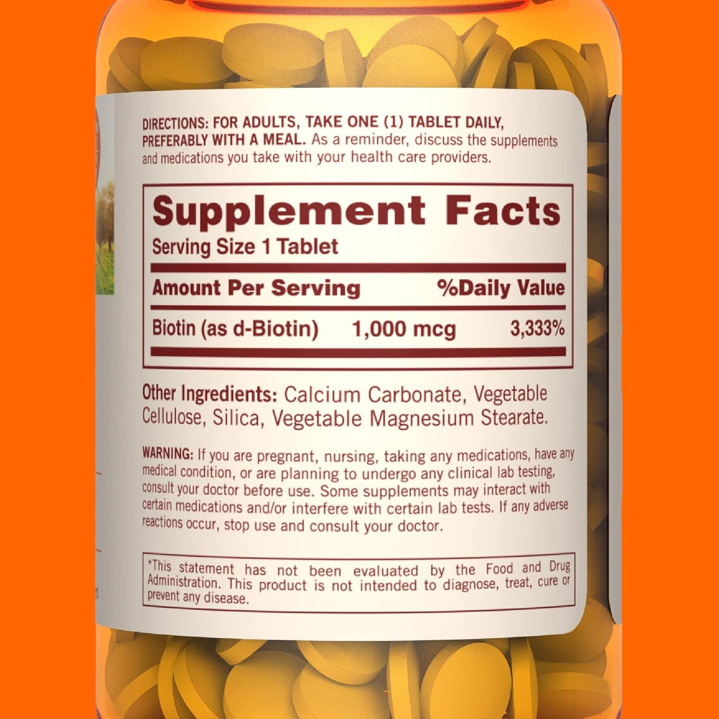 Pack of 360 Tablets Sundown Biotin 1000mcg for Healthy Hair, Skin, and Nails