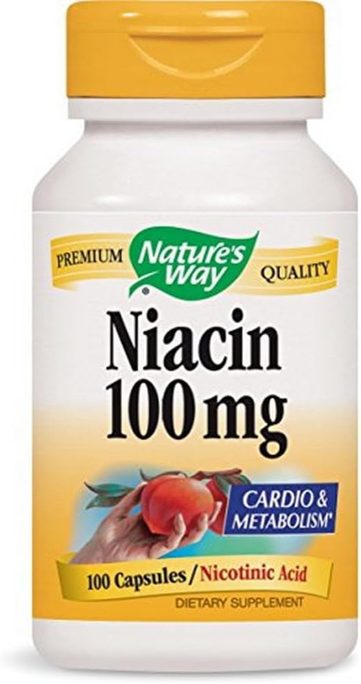 Pack of 4 Nature's Way Niacin Capsules for Heart Health and Energy Support