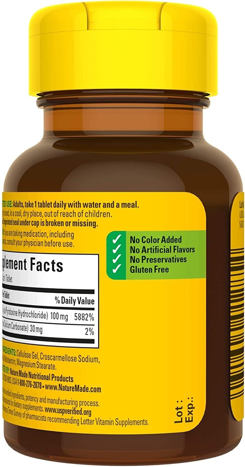 Pack of 400 Nature Made Vitamin B-6 100 mg Tablets