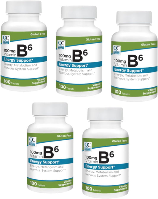 Pack of 5 High-Quality Vitamin B6 100 mg Tablets