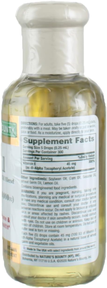 Pack of 5 Nature's Bounty Vitamin E Oil 2.50 oz Bottles for Enhanced Skin Health and Beauty