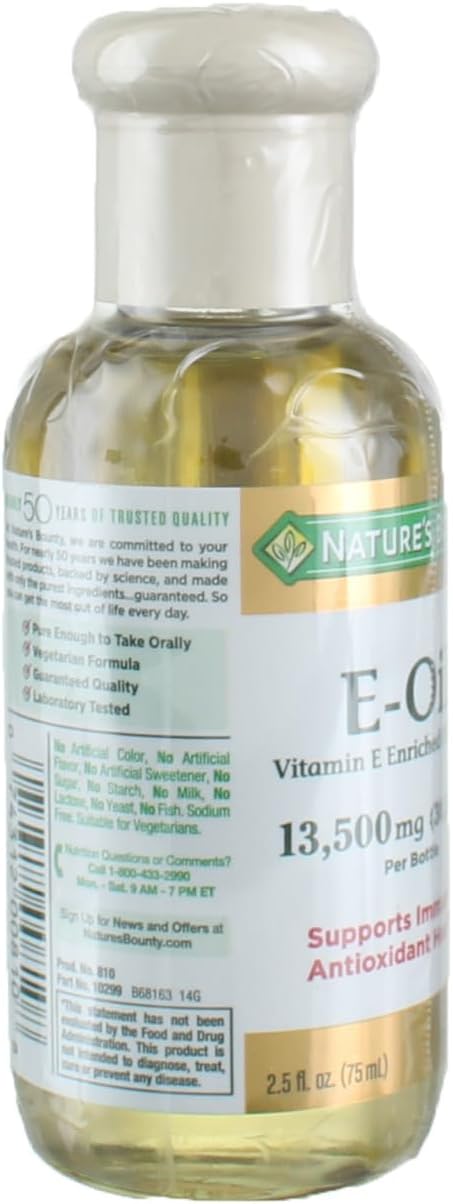 Pack of 5 Nature's Bounty Vitamin E Oil 2.50 oz Bottles for Enhanced Skin Health and Beauty