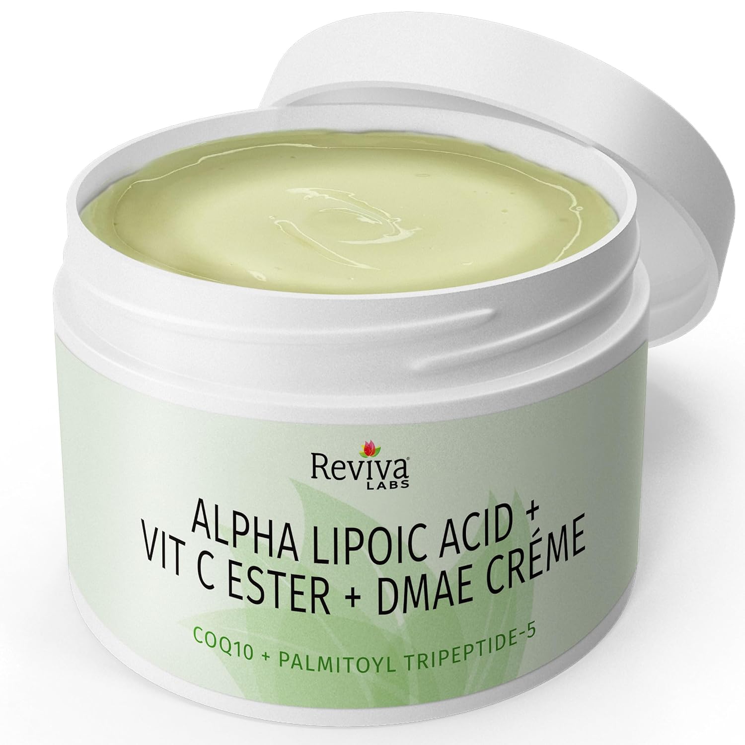 Pack of 5 Reviva Labs DMAE Cream with Alpha Lipoic Acid, Vitamin C Ester for Neck and Face - Skin Firming and Moisturizing Cream