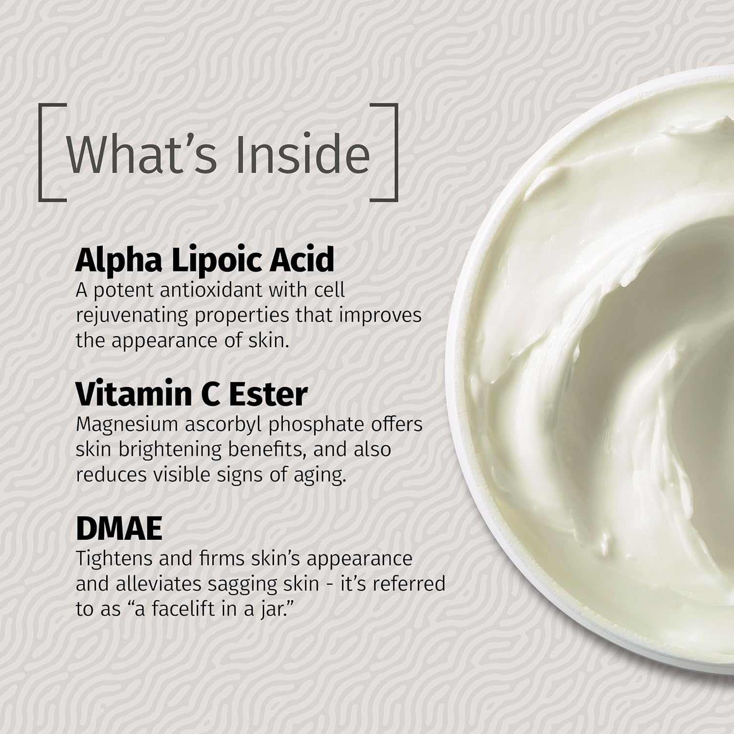 Pack of 5 Reviva Labs DMAE Cream with Alpha Lipoic Acid, Vitamin C Ester for Neck and Face - Skin Firming and Moisturizing Cream