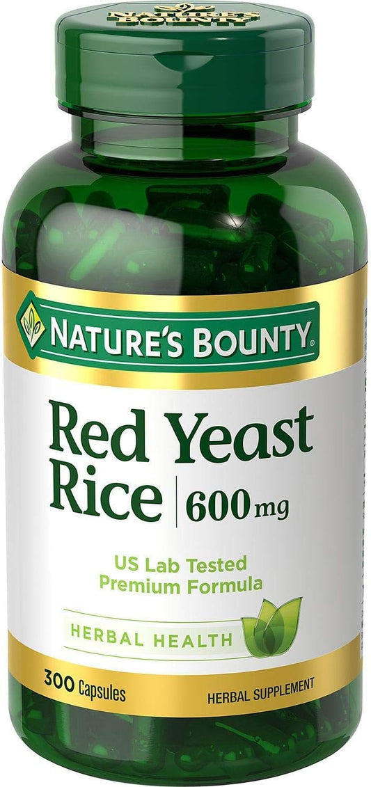 Pack of 500 Nature's Bounty Red Yeast Rice 600 mg Capsules for Heart Health