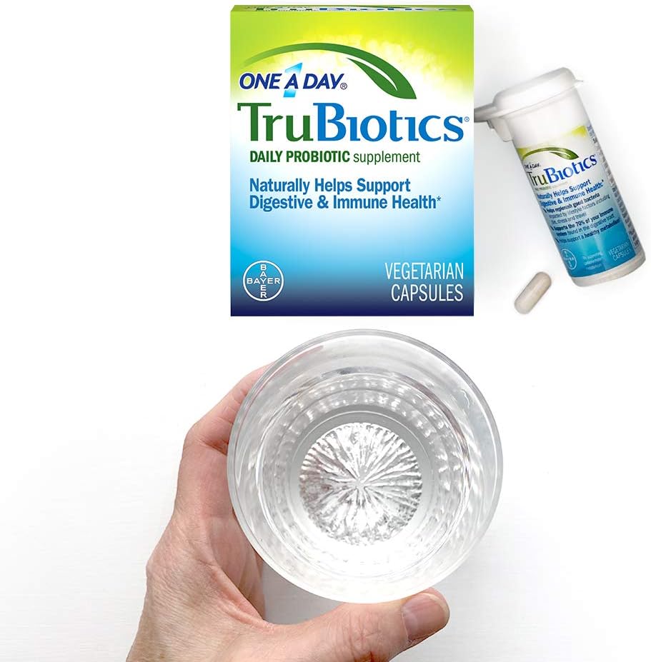 Pack of 90 TruBiotics Daily Probiotic Capsules - Gluten Free Digestive + Immune Support Supplement for Men and Women