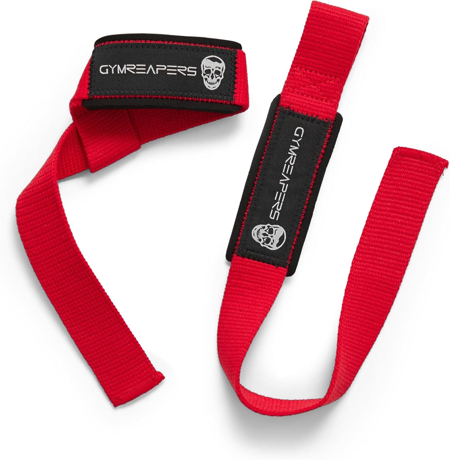 Padded Neoprene Lifting Wrist Straps for Weightlifting, Deadlifts, Powerlifting - 18 inch Cotton - Gymreapers