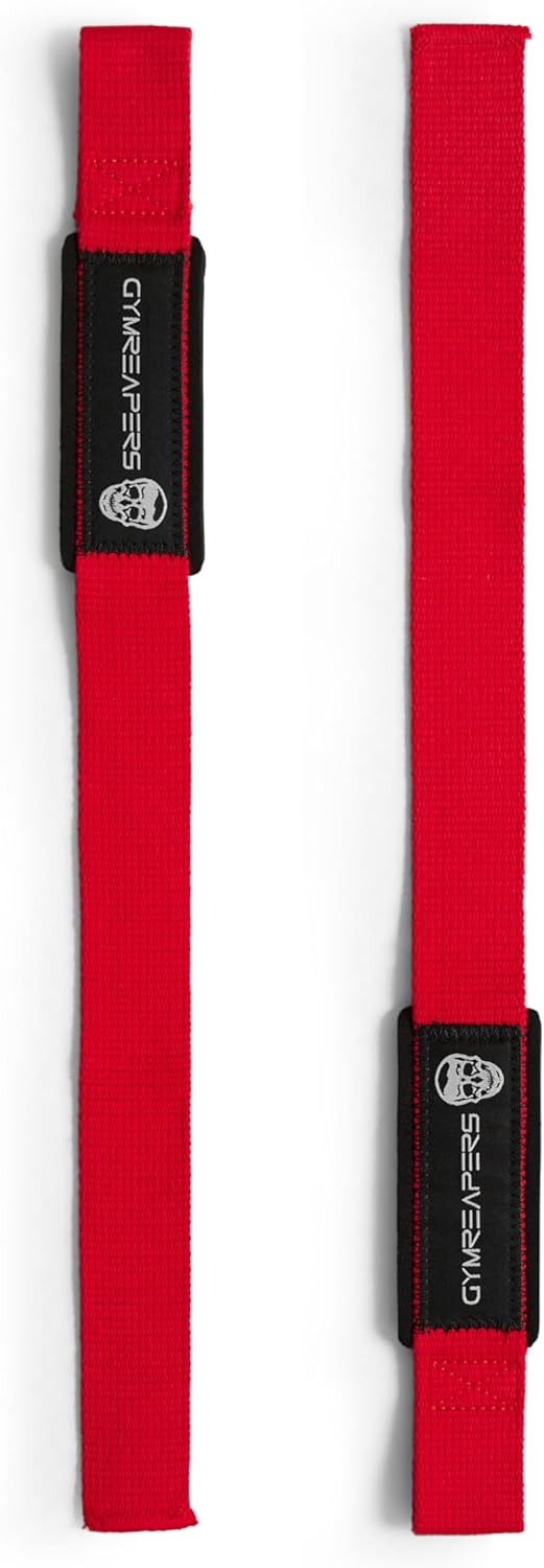 Padded Neoprene Lifting Wrist Straps for Weightlifting, Deadlifts, Powerlifting - 18 inch Cotton - Gymreapers