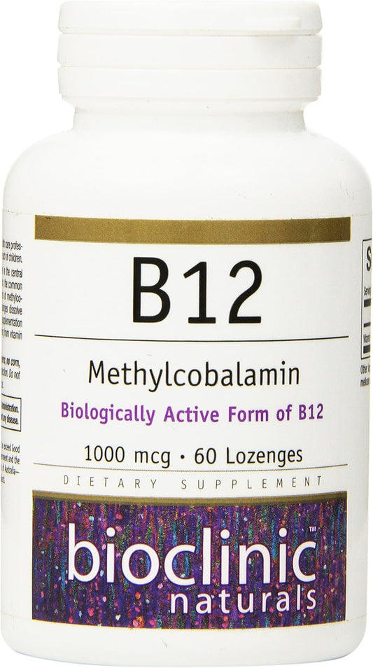 Pamoire Bioclinic Naturals B12 Methylcobalamin Lozenges - 1000 mcg (60 Count)
