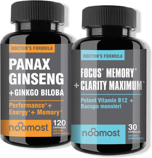 Panax Ginseng Brain Booster Supplement by NooMost - Cognitive Support Formula