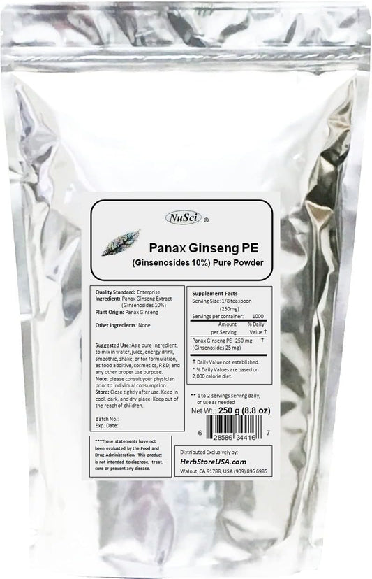 Panax Ginseng Extract Powder - High Ginsenosides Content for Energy & Vitality - 250g