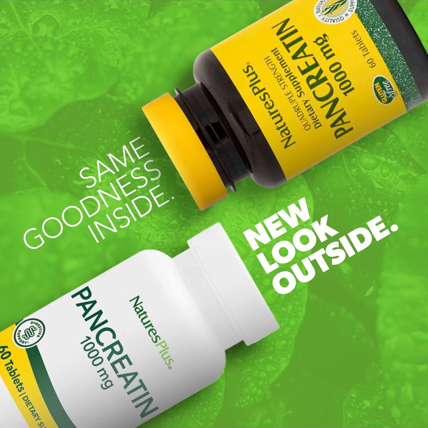 Pancreatin 1000mg Tablets - Natural Digestive Enzyme Supplement with Amylase, Protease & Lipase - Gluten-Free - 60 Servings