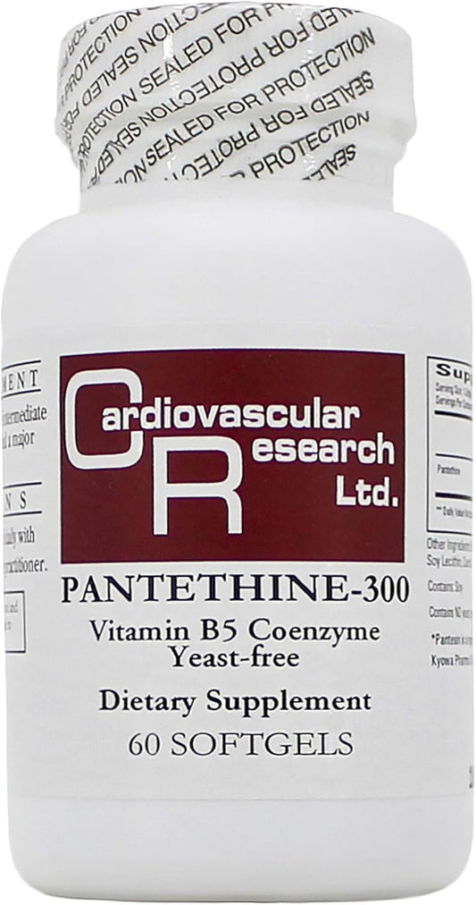 Pantethine 300mg Softgels (Pantesin) - 2 Pack - Ecological Formulas/Cardiovascular Research - Heart Health Support