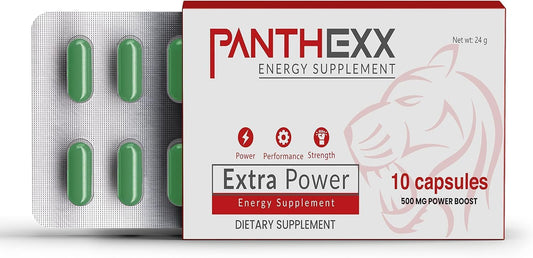 Panthexx Natural Energy Booster for Active Lifestyle - Fast Acting Formula, 10 Count Pack