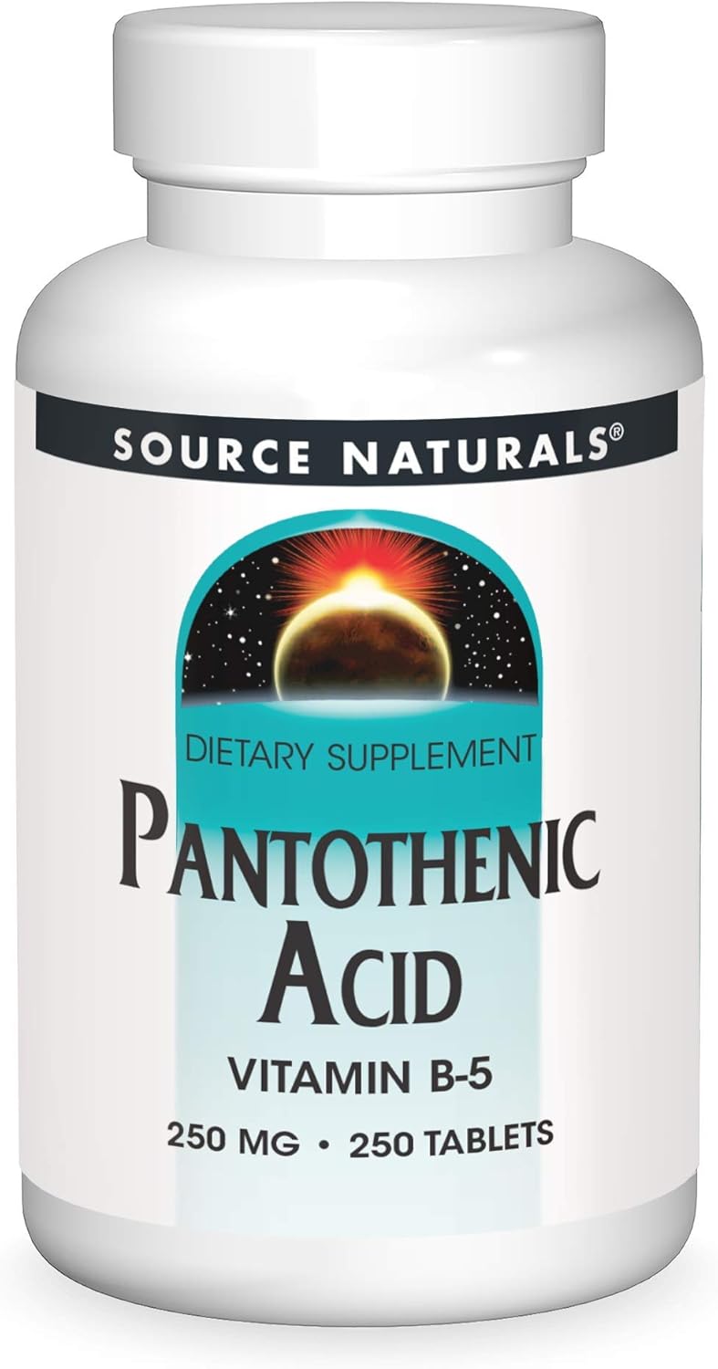 Pantothenic Acid 250 mg Vitamin B-5 Dietary Supplement by Source Naturals - 250 Tablets
