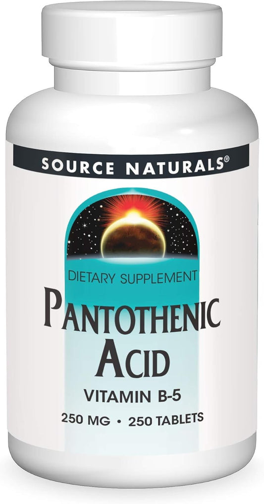 Pantothenic Acid 250 mg Vitamin B-5 Dietary Supplement by Source Naturals - 250 Tablets