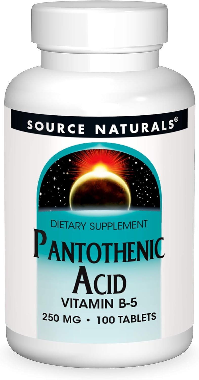 Pantothenic Acid 250mg Vitamin B-5 Supplement - 100 Tablets by Source Naturals