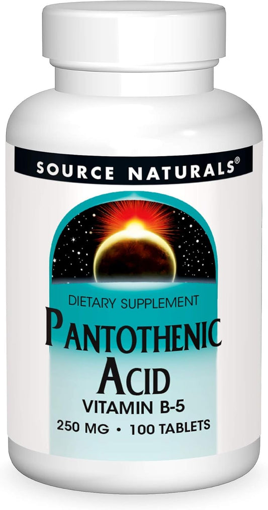 Pantothenic Acid 250mg Vitamin B-5 Supplement - 100 Tablets by Source Naturals