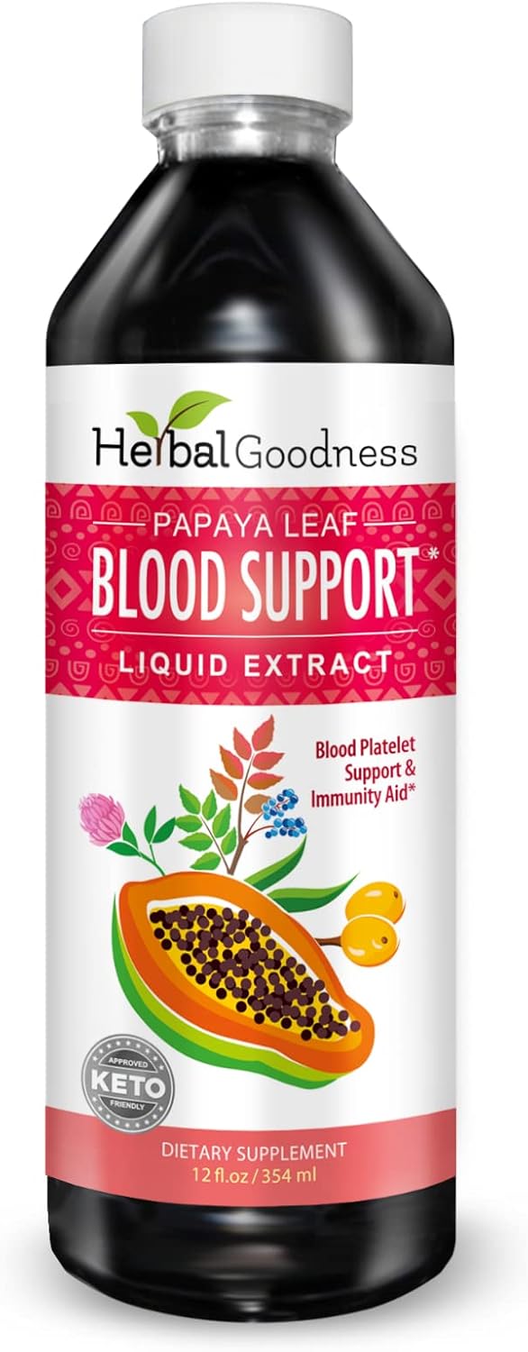 Papaya Leaf Extract Combo Pack - Digestive & Blood Support, 2 Units, 12oz & 16oz, Non GMO, Herbal Goodness