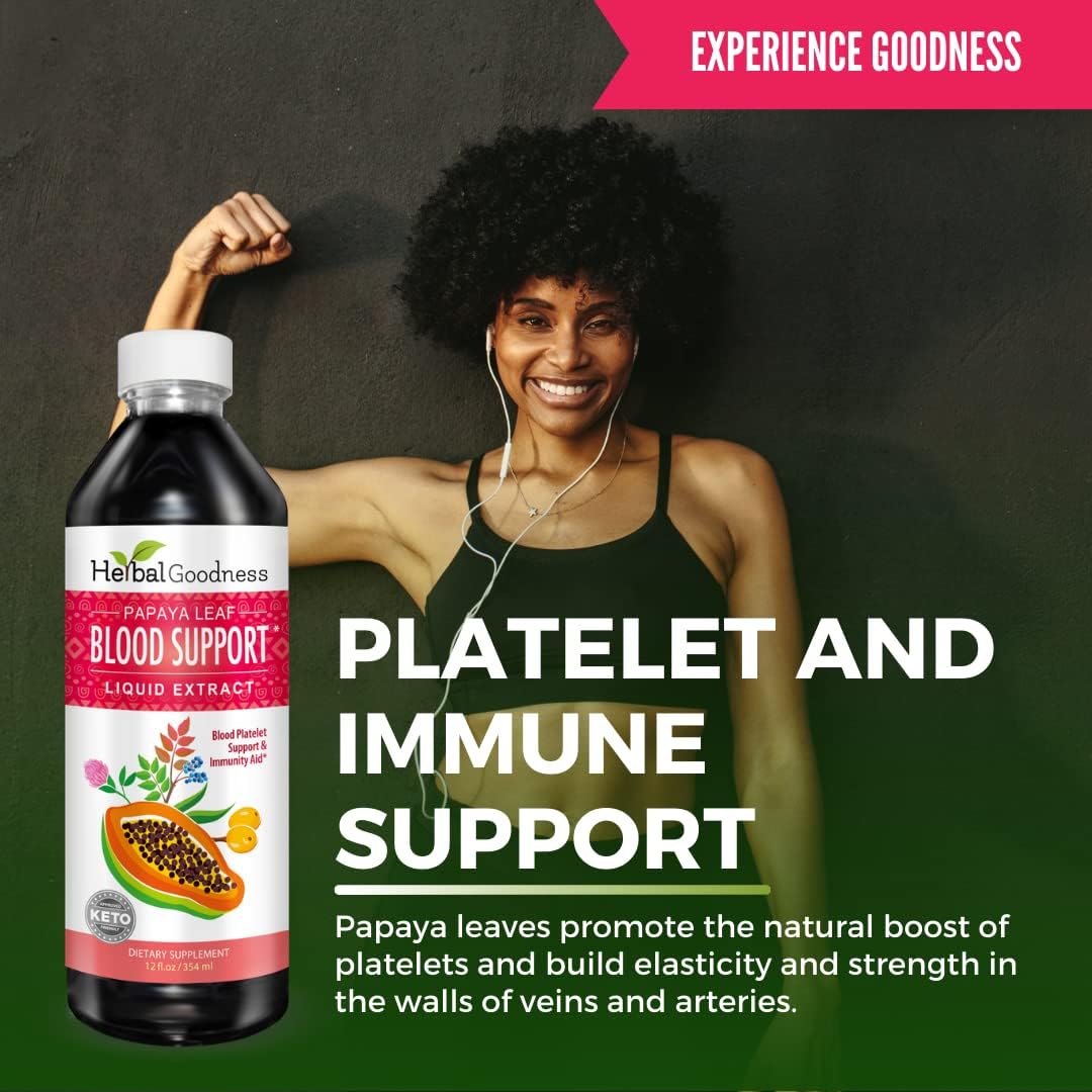 Papaya Leaf Extract Combo Pack - Digestive & Blood Support, 2 Units, 12oz & 16oz, Non GMO, Herbal Goodness