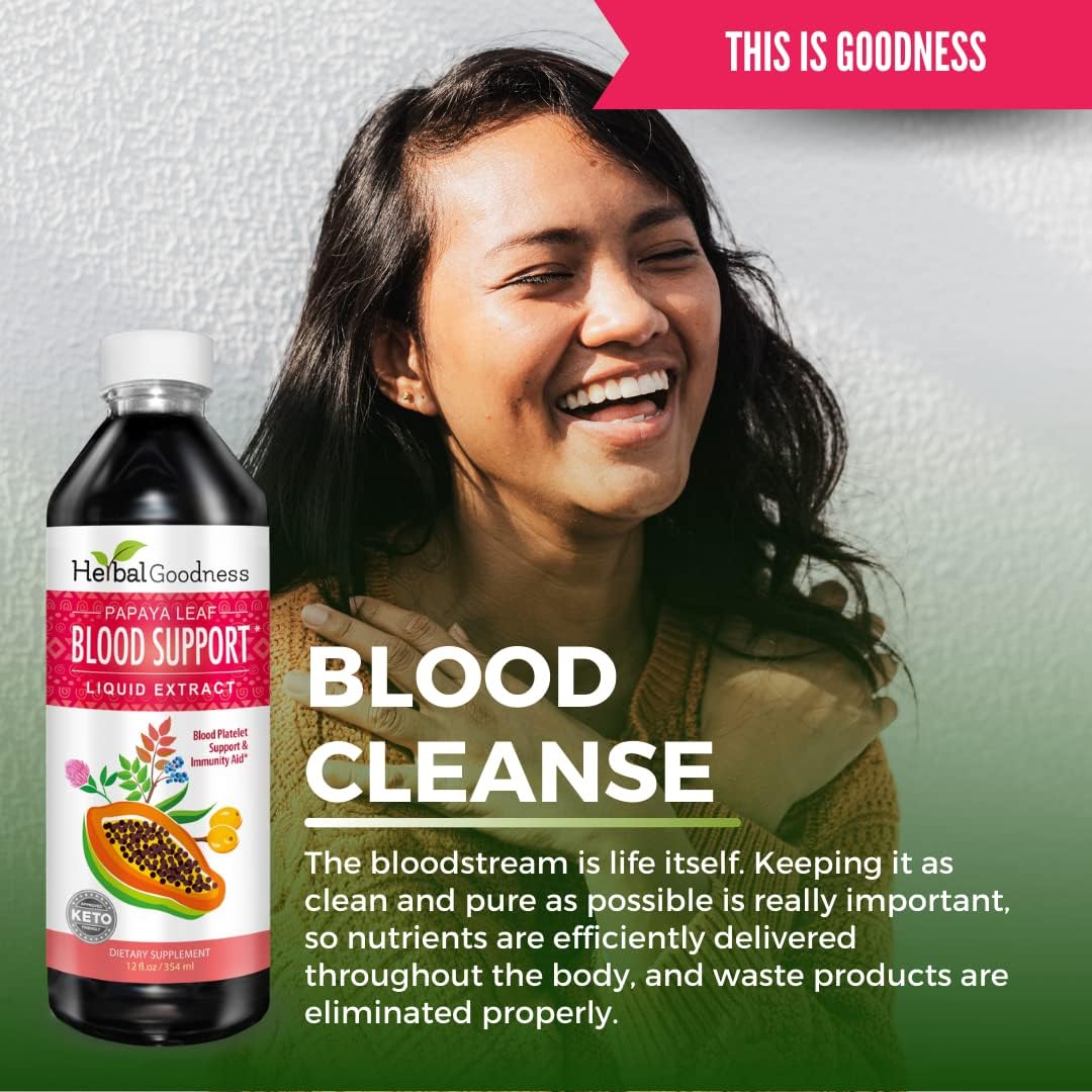 Papaya Leaf Extract Combo Pack - Digestive & Blood Support, 2 Units, 12oz & 16oz, Non GMO, Herbal Goodness