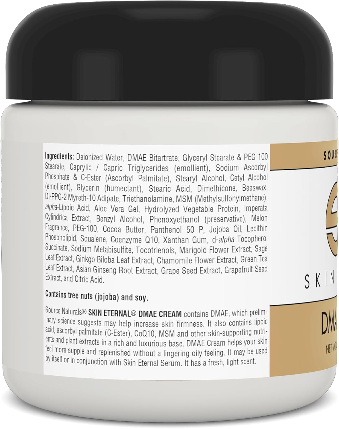 Paraben-Free Source Naturals Skin Eternal DMAE Cream - 4 oz Jar