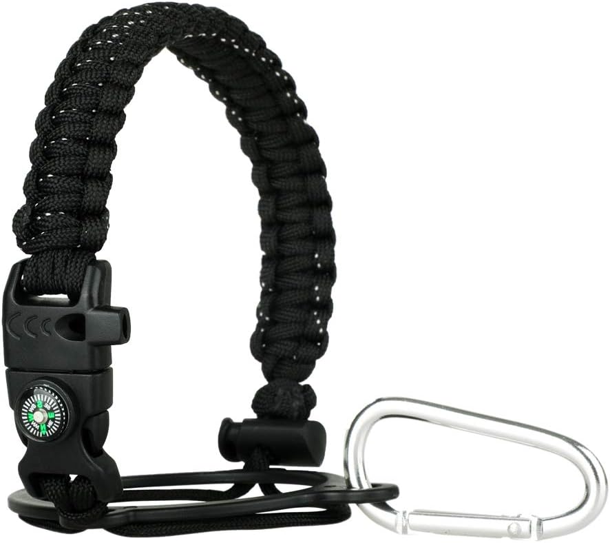 Paracord Handle for Wide Mouth Bottles 12oz-64oz - Durable Water Bottle Strap - Fits Various Sizes - Ideal Bottle Handle