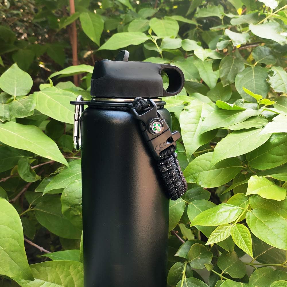 Paracord Handle for Wide Mouth Bottles 12oz-64oz - Durable Water Bottle Strap - Fits Various Sizes - Ideal Bottle Handle