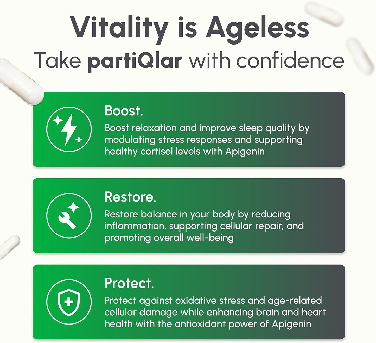 partiQlar Apigenin Capsules - 100mg per Serving, 60 Count - Pure & Stabilized Bioflavonoids for Sleep & Relaxation - Non-GMO Sleep Aid