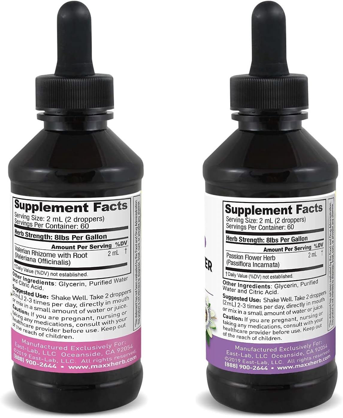 Passion Flower and Valerian Root Extract Blend for Relaxation and Stress Relief - Alcohol-Free 4 Oz Bottle (60 Servings)