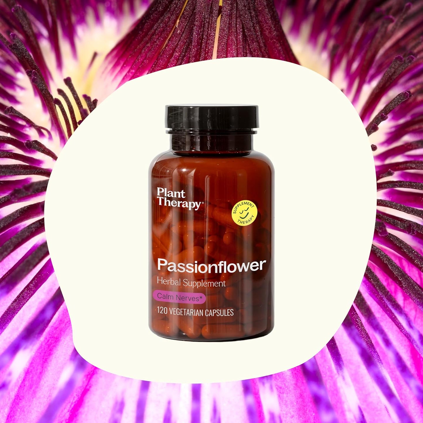 Passionflower and Turmeric Capsules with Black Pepper for Herbal Supplement Therapy