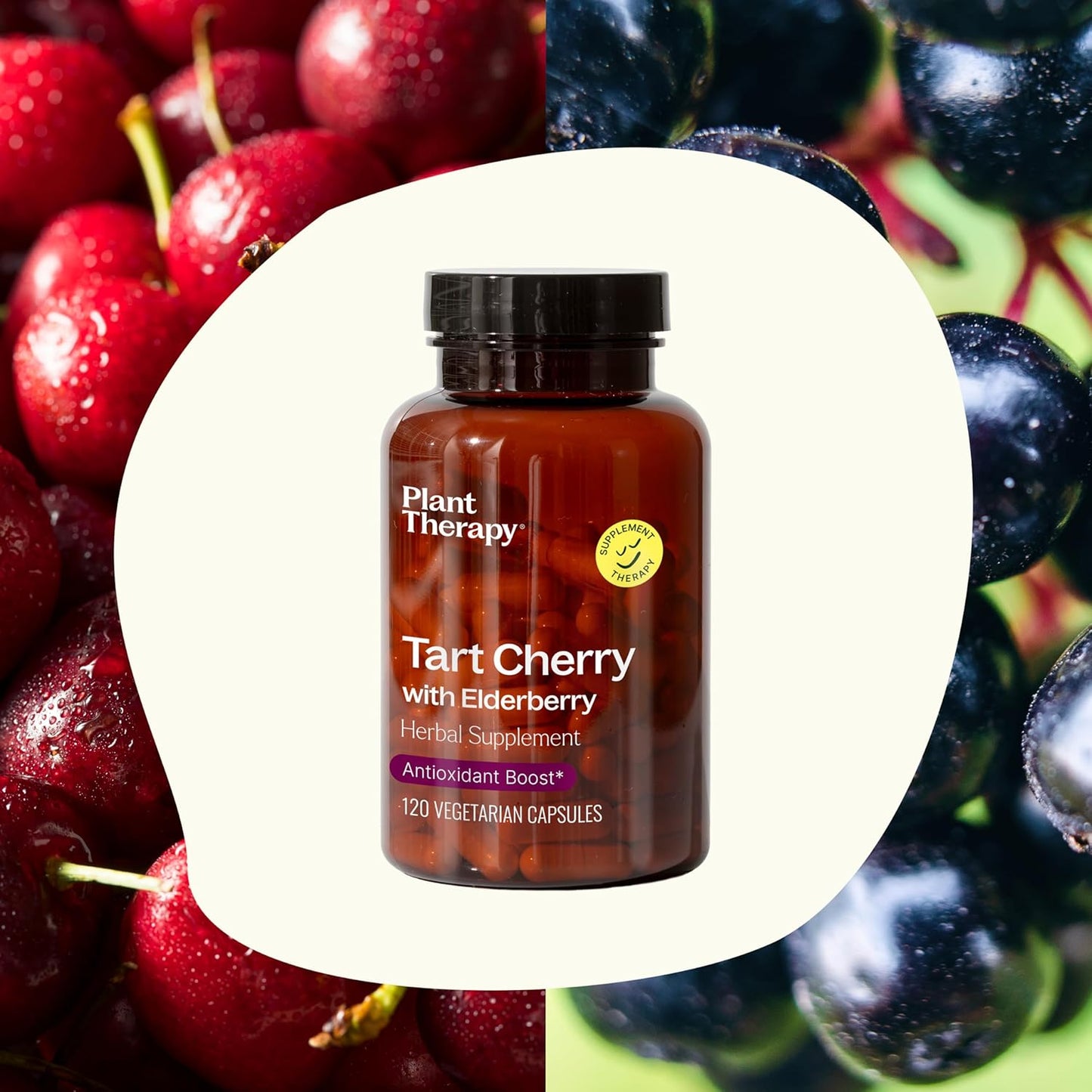 Passionflower, Tart Cherry, and Elderberry Herbal Supplement Capsules by Plant Therapy
