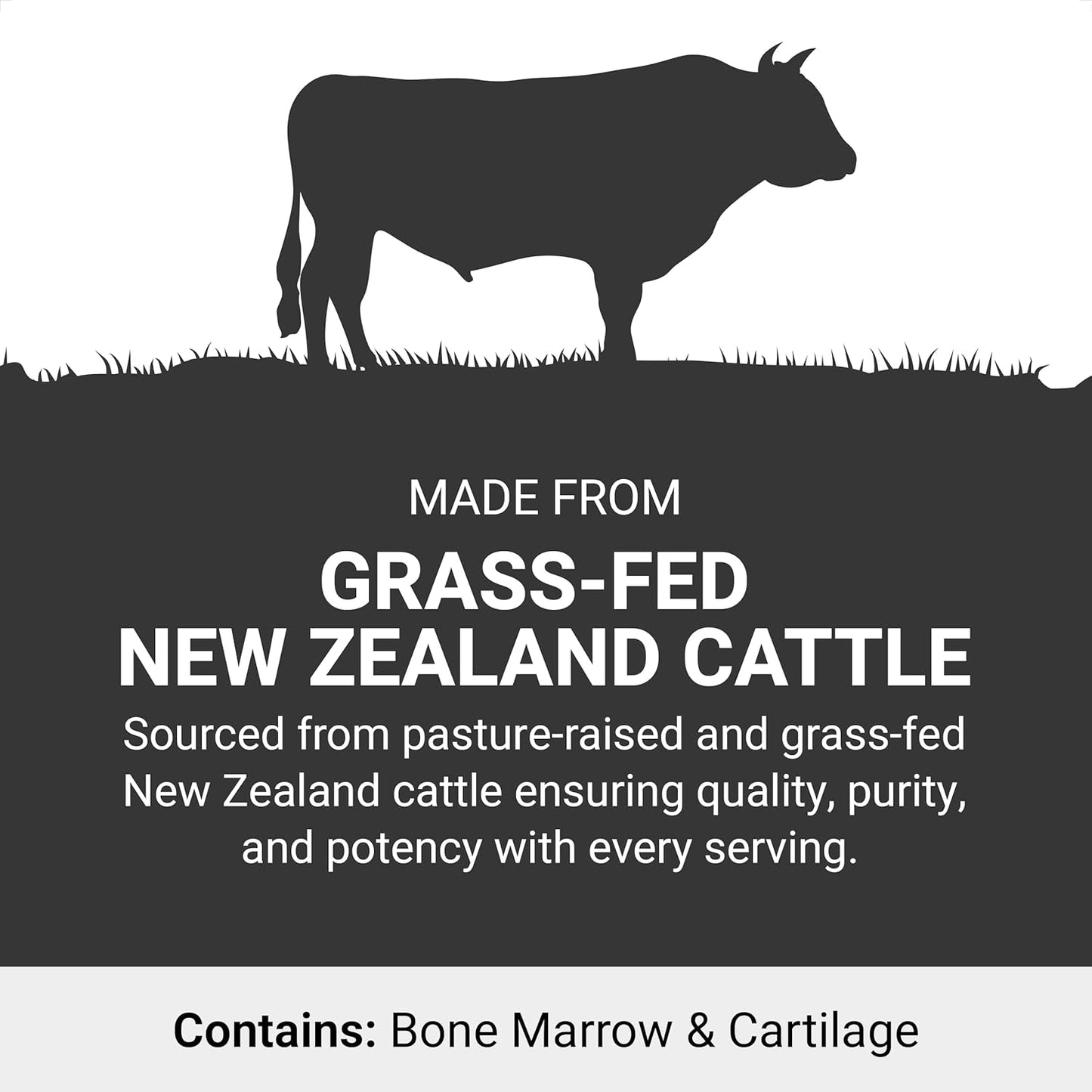 Pasture-Raised Grass Fed Beef Bone and Marrow Cartilage Supplement - Non-GMO, Hormone-Free, 120 Capsules