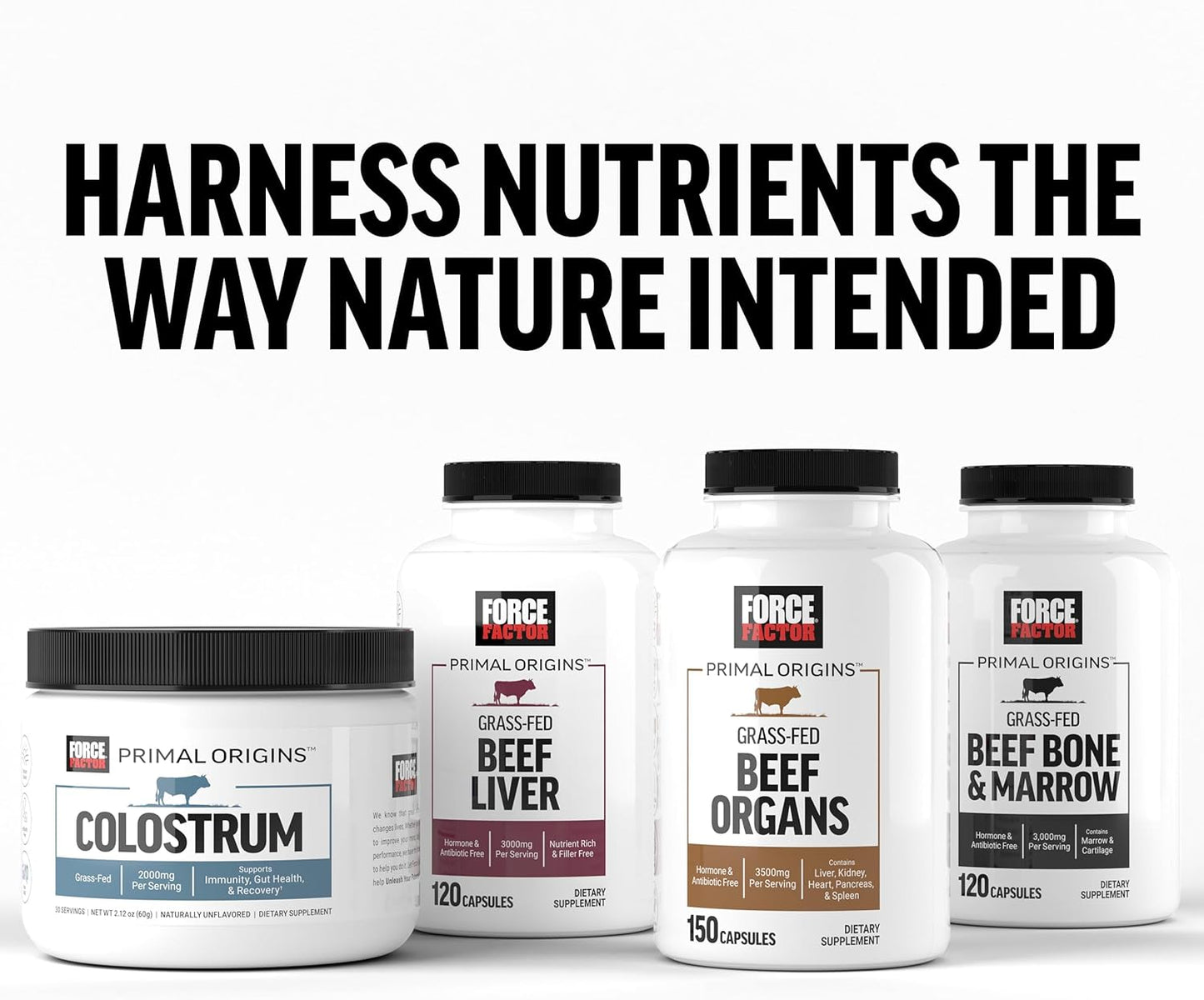 Pasture-Raised Grass Fed Beef Bone and Marrow Cartilage Supplement - Non-GMO, Hormone-Free, 120 Capsules