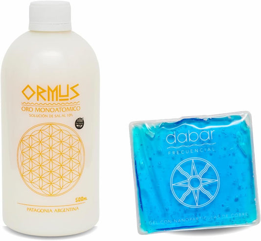 Patagonia Ormus Dabar Frecuencial Gel Pack with Monoatomic Gold and Copper Nanoparticles for Muscle Health and Relaxation