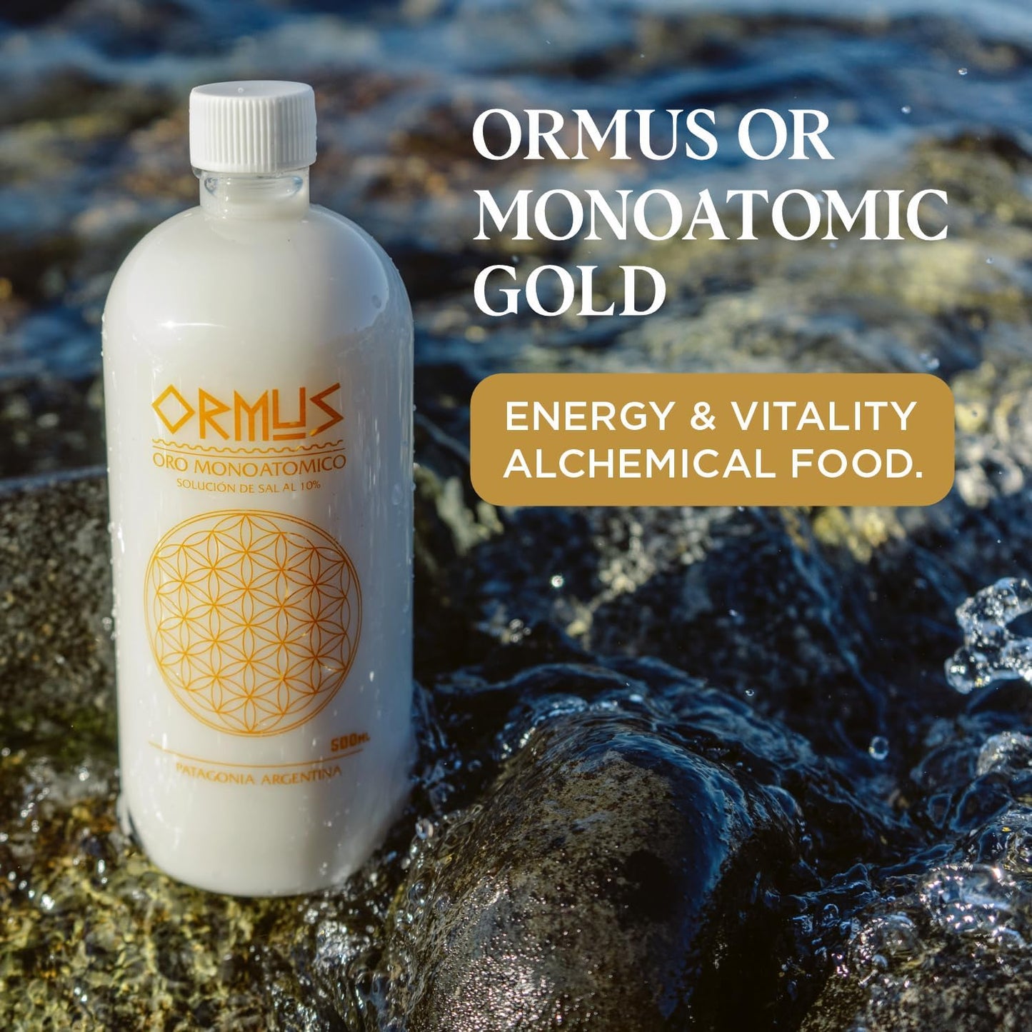 Patagonia Ormus Dabar Frecuencial Gel Pack with Monoatomic Gold and Copper Nanoparticles for Muscle Health and Relaxation