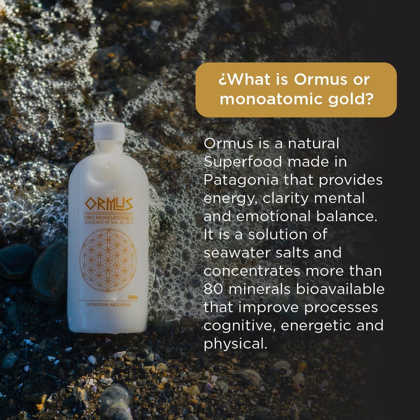 Patagonia Ormus Dabar Frecuencial Gel Pack with Monoatomic Gold and Copper Nanoparticles for Muscle Health and Relaxation