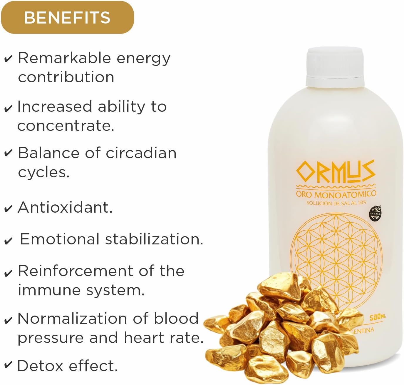Patagonia Ormus Dabar Frecuencial Gel Pack with Monoatomic Gold and Copper Nanoparticles for Muscle Health and Relaxation