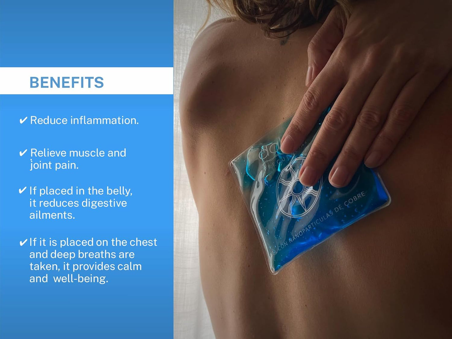 Patagonia Ormus Dabar Frecuencial Gel Pack with Monoatomic Gold and Copper Nanoparticles for Muscle Health and Relaxation
