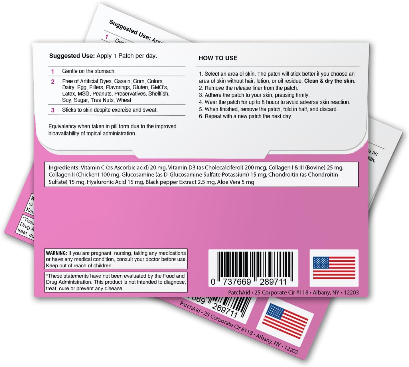 PatchAid Collagen Plus Topical Patch - 30 Day Supply for Skin Health
