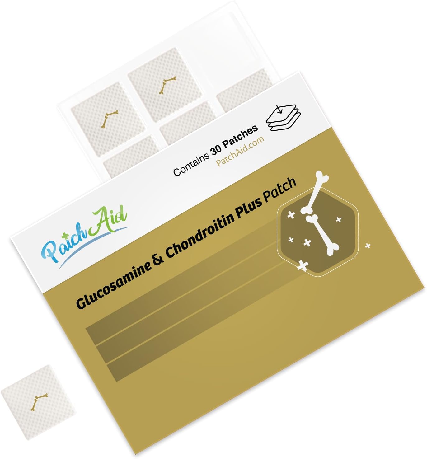 PatchAid Glucosamine and Chondroitin Topical Patch - 30 Day Supply for Joint Support