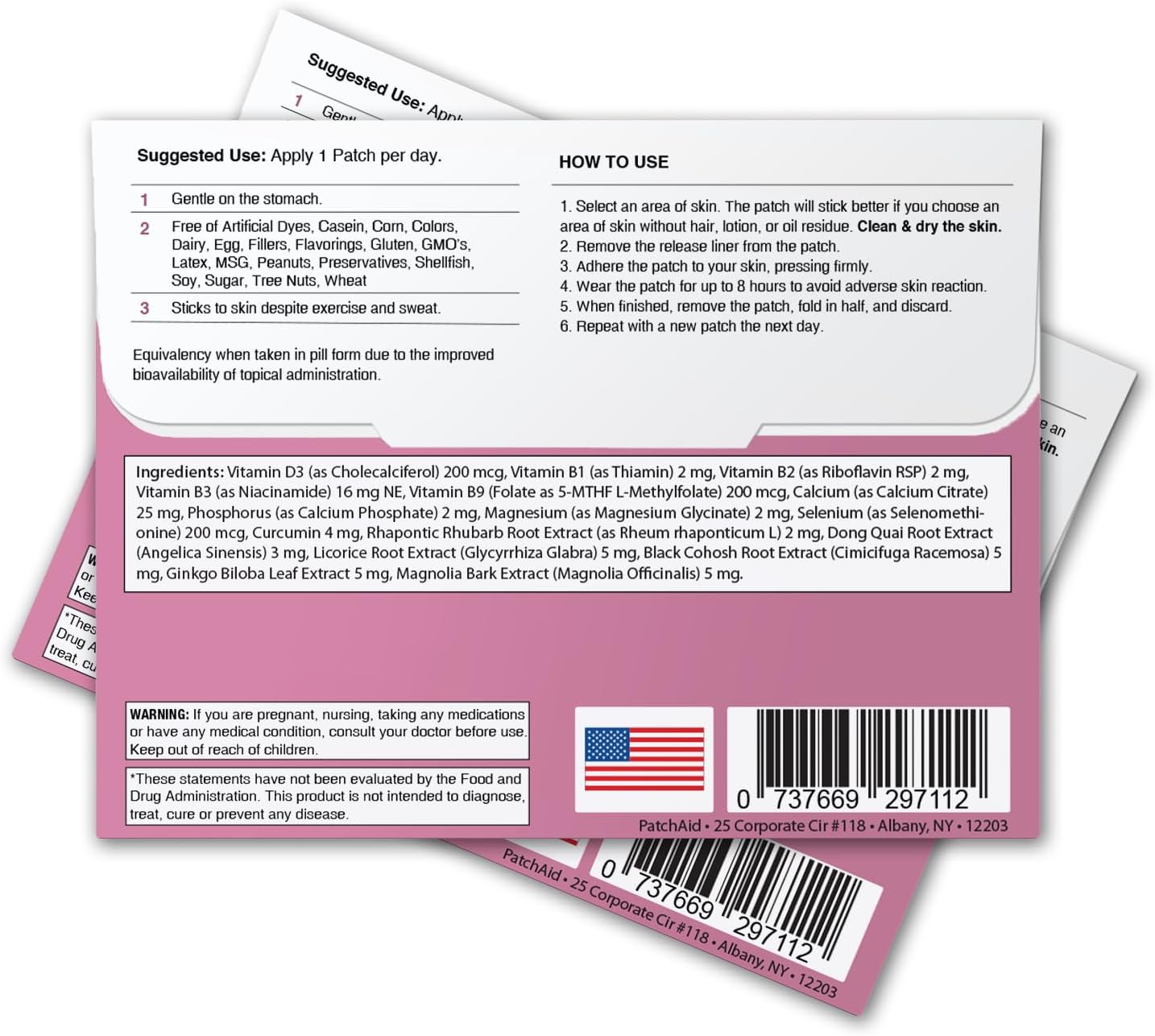 PatchAid Menopause Relief Topical Patch - 30-Day Supply for Women